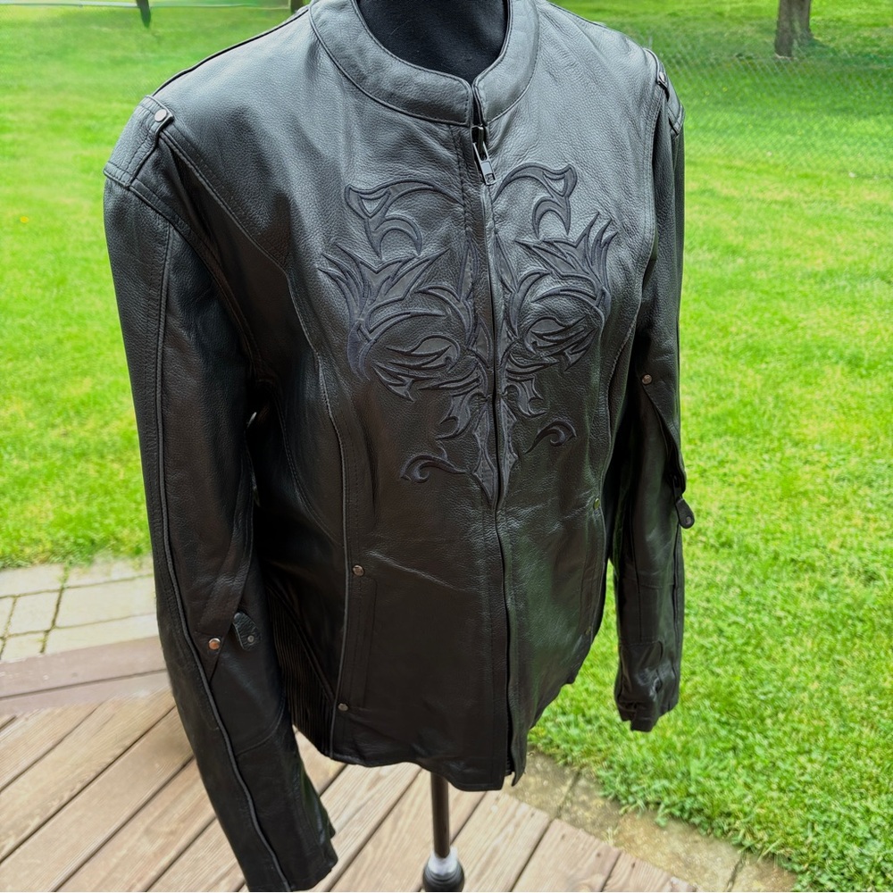 MILWAUKEE LEATHER Women’s BLACK MOTORCYCLE BIKER JACKET | large | NWT